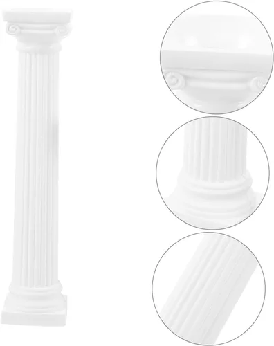 Vista 6 de Happyyami Columna romana decorativa de pilar de mesa de pilar con temática romana antigua, estatua de pilar para fotografía, decoración de jardín al