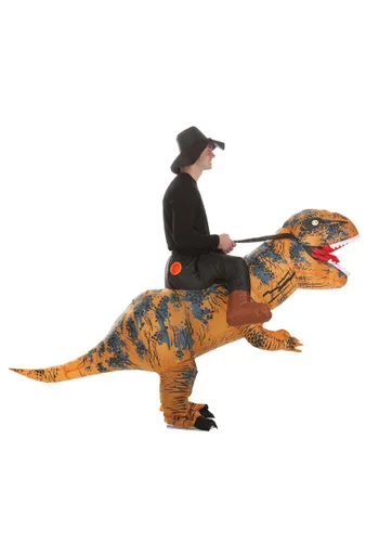 Vista 3 de Disfraz Inflable de Dinosaurio T-Rex para Adultos para Montar Multicolor
