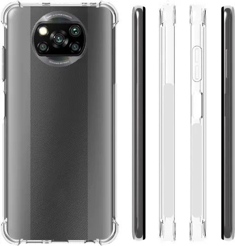 Vista 2 de USTIYA Caso para xiaomi poco X3 / Poco X3 Pro/Poco X3 NFC claro protector TPU cuatro esquinas cubierta transparente suave funda