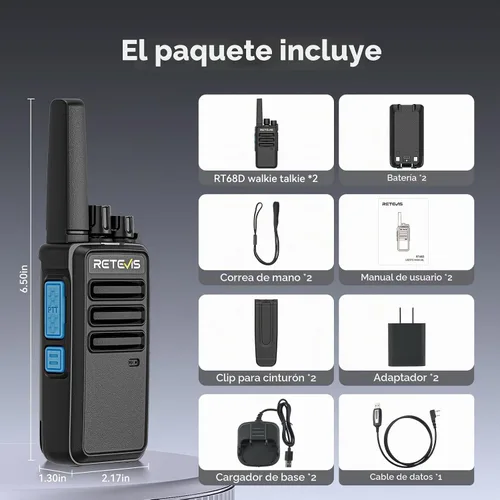 Vista 9 de Retevis Walkie Talkies digitales RT68D con modo analógico y digital