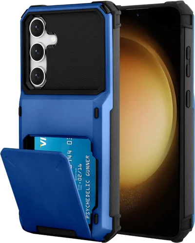 Vista 128 de Funda tipo cartera para Samsung Galaxy S22 con ranura para 2 tarjetas de crédito Funda a prueba de golpes Hybrid Heavy Duty Protection Armor Funda