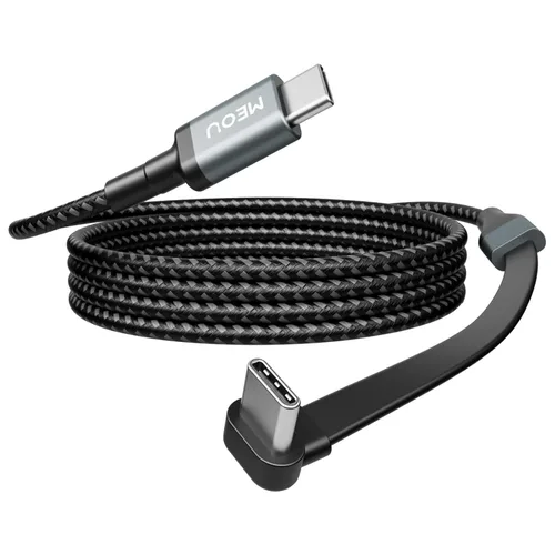 Vista 9 de Cable USB C de 1 pie, cargador tipo C de 60 W, carga rápida, cable USB-C trenzado de nailon en ángulo recto, cargador de cable C de 90 grados