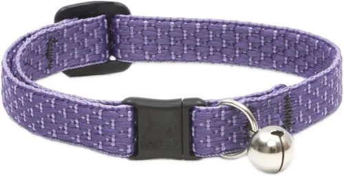 Vista 7 de LupinePet Collar de seguridad Eco de 1/2" Berry Cat con campana, 8-12