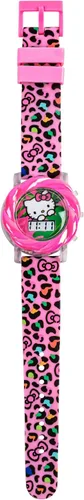 Vista 9 de Reloj LCD Hello Kitty para niñas con luz LED intermitente - Correa rosa vívida, diseño icónico de Hello Kitty, accesorio divertido para enseñar