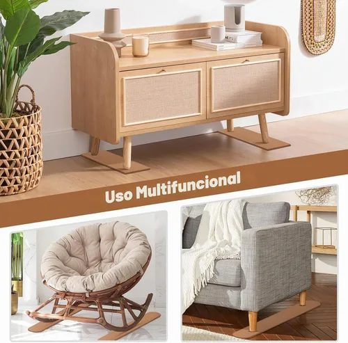 Vista 7 de Paquete de 4 almohadillas antideslizantes para rieles de muebles para reclinables, sofás, sillones. Protectores de suelo de goma para sillas