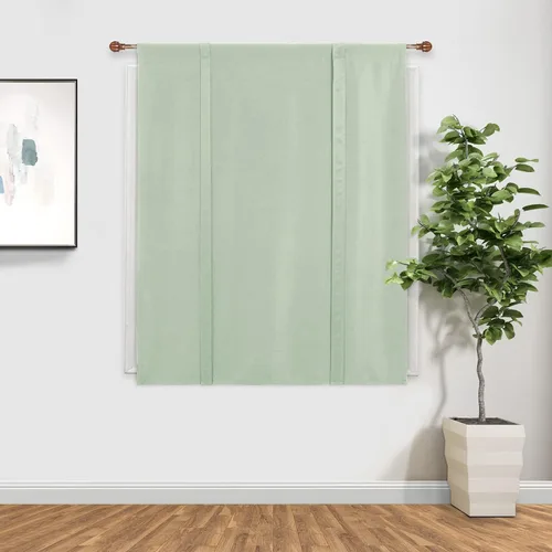 Vista 4 de DWCN Cortinas Opacas - Persiana Enrollable con Lazos para Ventana, Aislamiento Térmico, Oscurecimiento de Habitación, Cortinas con Bolsillo
