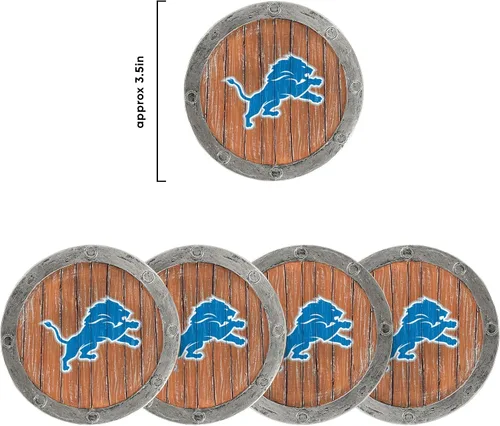 Vista 5 de FOCO NFL Team Logo 5-Pack Barrel Beverage Drink Coaster Set