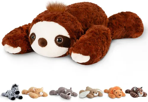 Vista 15 de Niuniu Daddy Animales de peluche con peso de ajolote azul de 24 pulgadas 5 libras para niños, adultos, niñas, niños, juguete de peluche gigante