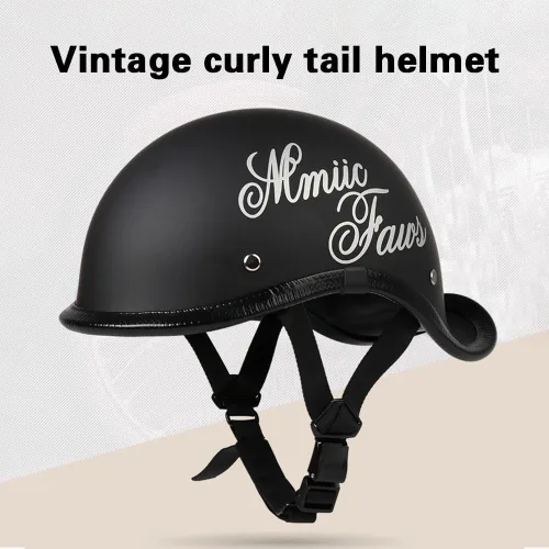 Vista 2 de Medio casco de motocicleta vintage, aprobado por el DOT, para adultos, casco convertible vintage para scooters, ciclomotores, cascos de motocicleta