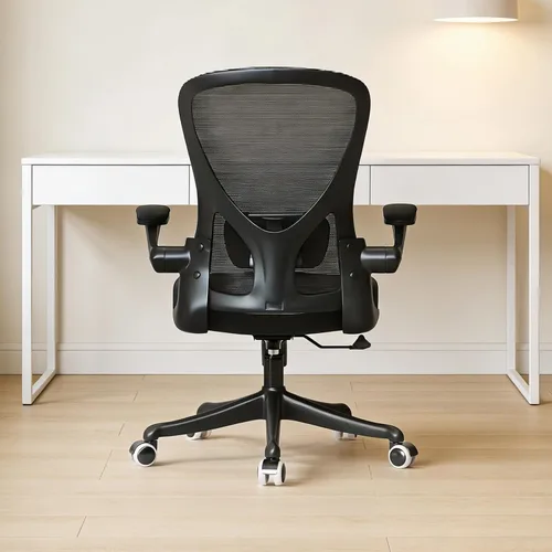 Vista 9 de Monhey Silla de oficina negra, silla de oficina ergonómica, silla de escritorio de oficina en casa para personas grandes y altas, silla