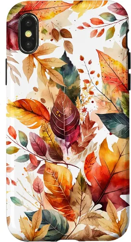 Vista 5 de Funda para iPhone 16 Aesthetic Autumn Fall Colorful Leaves Watercolor Art