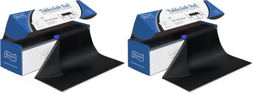 Vista 12 de Mantel desechable de plástico para mesas: 54 pulgadas x 120 pies, cubierta de mesa de plástico con cortador fácil de deslizar, manteles de plástico