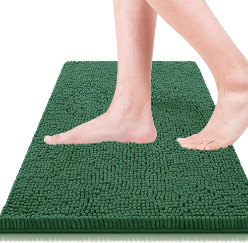 Vista 32 de Alfombras de baño de 47 x 17 pulgadas, súper absorbentes, suaves, gruesas, lavables a máquina, tapete de baño de felpilla antideslizante, tapete