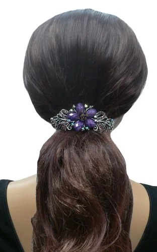 Vista 8 de Paquete de docenas de pasadores grandes jcgy con cristales brillantes, pinzas para el cabello gruesas, 1 unidad de 12 colores, 0052-D