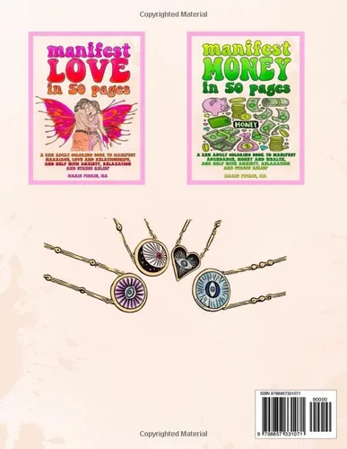 Vista 2 de Manifest Jewelry in 50 pages A Zen Adult Coloring Book to Manifest Jewelry, and Help With Anxiety, Relaxation and Stress Relief