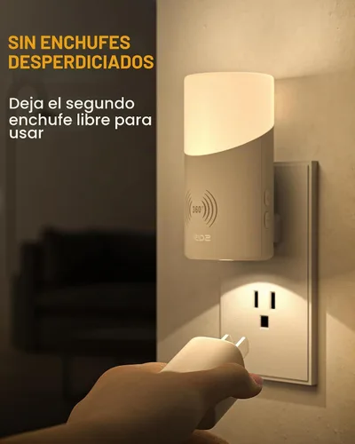 Vista 5 de Lyridz - Luz nocturna LED enchufable con sensor de movimiento de 360°, luces nocturnas regulables de 1 a 150 lúmenes para interiores para baño