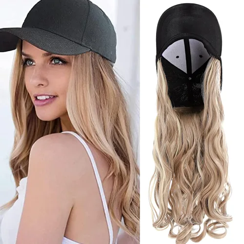Vista 11 de S-noilite Peluca de gorra de béisbol de 6 pulgadas con peinado Bob y extensiones de cabello, gorra de béisbol recta ajustable para mujer