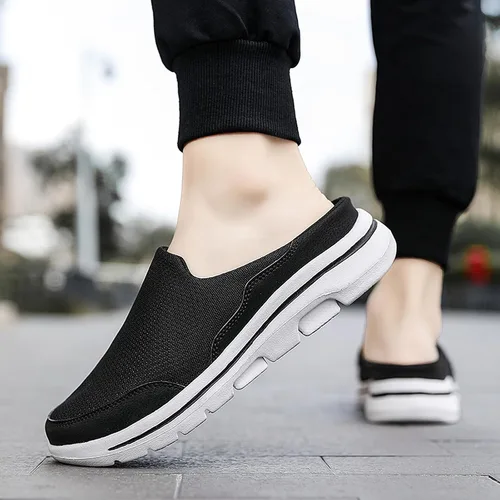 Vista 4 de Zapatos de jardín para hombre, zuecos casuales para mujer, pantuflas de casa para exteriores, suela antideslizante, cómodas, sin cordones