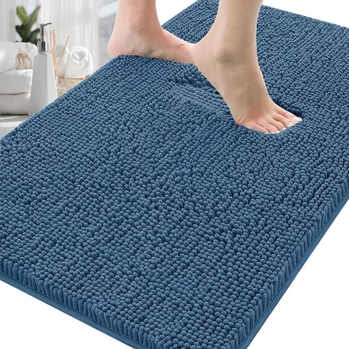 Vista 14 de Alfombras de baño en forma de U, alfombras de baño de felpilla súper absorbentes y respaldo antideslizante de PVC fuerte para inodoros, lavables a