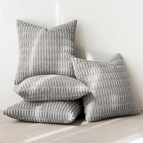 Vista 32 de MIULEE Paquete de 4 fundas de almohada decorativas neutras de 16 x 16 pulgadas para sofá, sala de estar, cama, estilo rústico, granja, bohemio