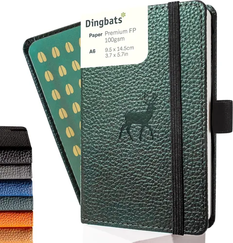 Vista 12 de Dingbats* - Cuaderno de bolsillo con puntos A6 de vida silvestre - Diario pequeño de tapa dura de piel sintética para trabajo, viajes, bolsillo