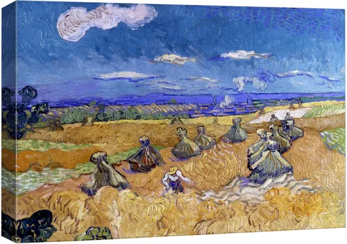 Vista 28 de Van Gogh - Lienzo con diseño giclée de olivos con cielo amarillo y sol, arte de pared de galería, estirado y enmarcado, listo para colgar, 24 x 36