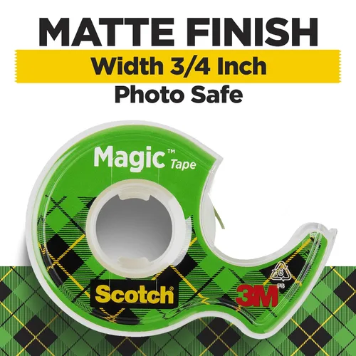 Vista 7 de Paquete de cinta de embalaje resistente Scotch para envío, transparente, 1.88 pulgadas x 27.7 yardas, 1 rollo de cinta con dispensador + cinta