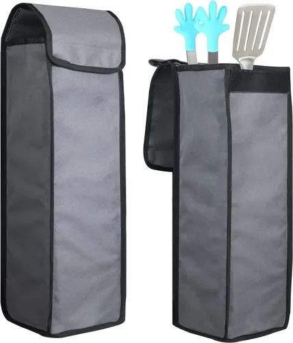 Vista 5 de Bolsa de almacenamiento de herramientas para parrilla, organizador plegable impermeable para utensilios de barbacoa, funda de transporte portátil