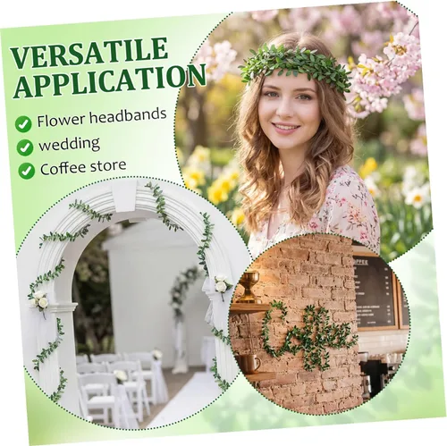 Vista 3 de DIY Diademas Accesorio 24.6 ft Hoja Verde Decorativo Ratán Artificial Alambre Vine para Boda