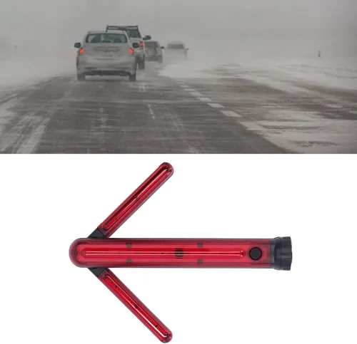 Vista 3 de Luqeeg Varita de tráfico, LED de seguridad vial con flecha de giro, 45 grados ajustable, USB, recargable, lámpara LED de seguridad con base