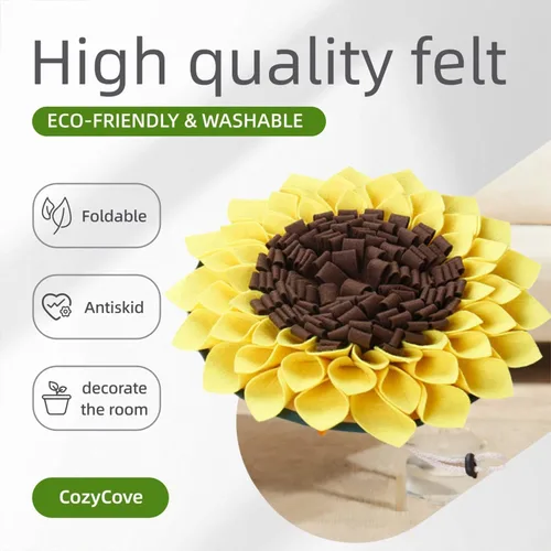 Vista 3 de Tapete de olfateo para perros, tapete de alimentación con flores que fomenta las habilidades naturales de forrajeo, juguetes para perros, golosinas