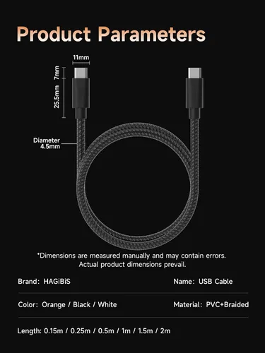 Vista 8 de Hagibis Cable USB-C de Wedge Joint de 240 W, cable flexible USB tipo C de transferencia de datos de 480 Mbps, cable USB-C para iPhone 17, 16, 15 Pro