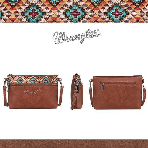 Vista 5 de Wrangler - Bolso cruzado de piel de vaca occidental para mujer