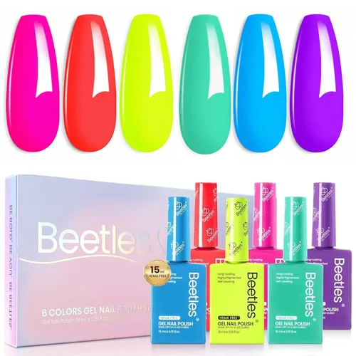 Vista 15 de Beetles - Kit de 23 esmaltes de uñas de gel con luz UV, kit de esmalte de gel de 12 colores 1-Elegancia acogedora