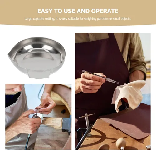 Vista 5 de Cabilock Báscula de cocina digital Bandeja de metal para joyeros, báscula de 2 piezas, pesaje de barcos, placa de pesaje de barcos, plato de pesaje