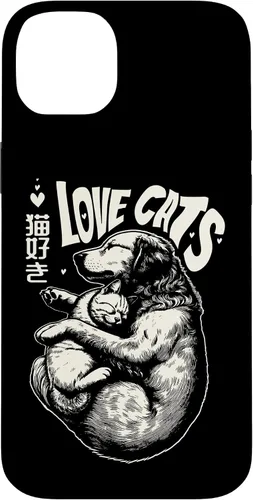 Vista 15 de Golden Retriever Dog Loves Cats Cuddle Art Case for iPhone 16
