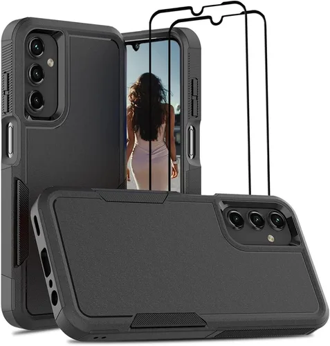 Vista 52 de Jeylly Funda compatible con Samsung Galaxy A12, Samsung Galaxy A12 con protector de pantalla de vidrio templado, protección contra caídas de grado