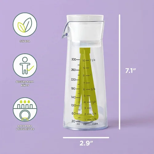 Vista 2 de Chef'n 104-759-258 Emulstir Mezclador de aderezo para ensalada, tamaño único, plástico, rúcula/merengue