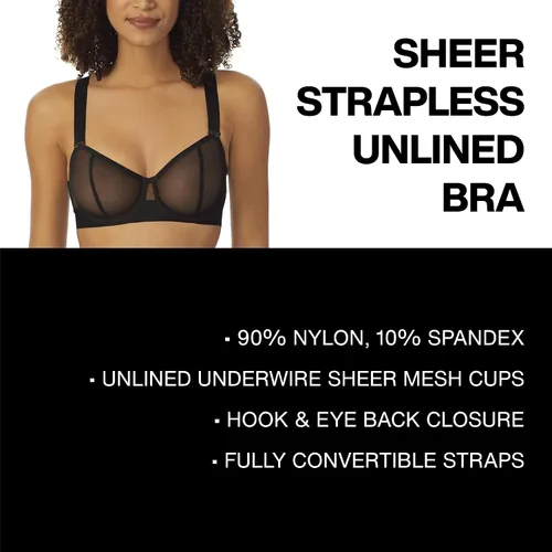 Vista 4 de DKNY Sujetador sin tirantes convertible transparente para mujer