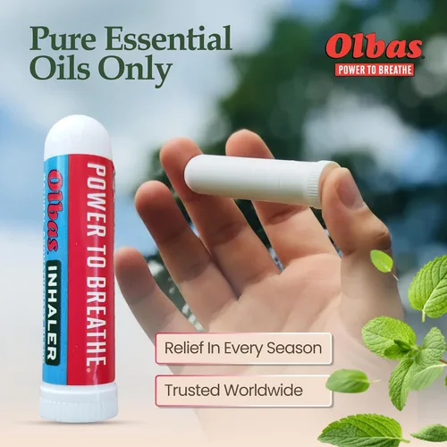 Vista 8 de Olbas Inhalador de aromaterapia, inhalador de aceite esencial con aceites naturales, 1 paquete de 285 mg, inhalador nasal de tamaño bolsillo