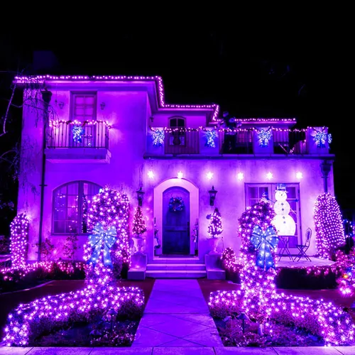 Vista 2 de Guirnalda de luces de 33 pies con 100 luces LED con controlador de modos de memoria, luces extensibles al aire libre para dormitorio, boda, Navidad