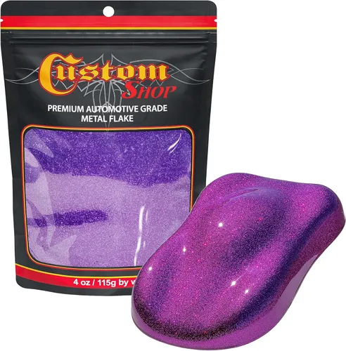 Vista 36 de Custom Shop - Purpurina metálica para pintura automotriz, oro brillante, 4 oz, micro escamas de metal de 0.004" para pintura de automóviles, aditivo
