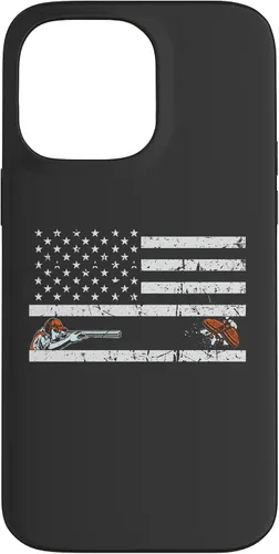 Vista 21 de Funda para iPhone 16 Orgullosa Bandera Americana Retro - Skeet Trap Clay Shotgun Shooting Case