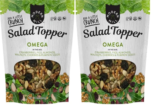 Vista 20 de Modern Mill Complemento para Ensalada Antioxidante de Gourmet Nut - Mezcla de Frutos Secos (Almendras), Arándanos Secos y Azucenas, Semillas