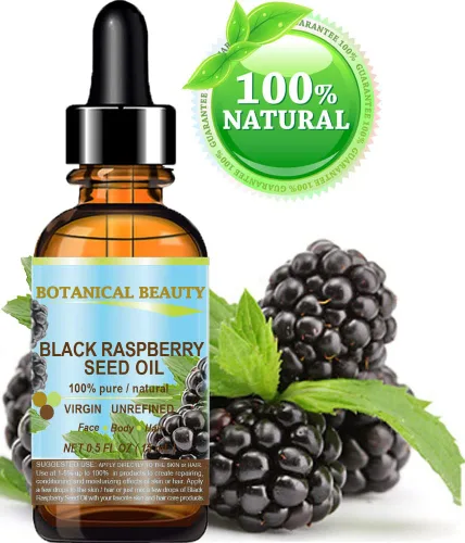 Vista 2 de Botanical Beauty Aceite de semillas de frambuesa negra, 100% puro, natural, sin diluir, virgen, sin refinar, aceite portador prensado en frío