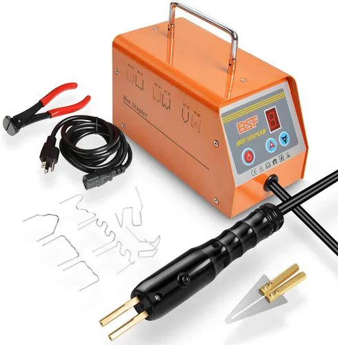 Vista 8 de kit de reparación de plástico para parachoques, engrapadora térmica para soldadura de plástico, de 110 V, con 800 grapas