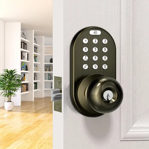 Vista 7 de MiLocks - Pomo de puerta con teclado, cerradura de puerta de entrada sin