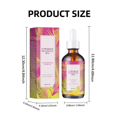 Vista 5 de Aceite Cyperus Rotundus de 2.0 fl oz, aceite natural de Cyperus Rotundus para depilación, reduce el crecimiento no deseado del cabello, hidratante