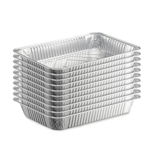 Vista 2 de TigerChef, bandejas para mesa, durables, tamaño completo, profundas, lámina de aluminio, Plateado, 100