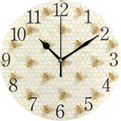 Vista 10 de Silent - Reloj de pared redondo sin tictac, geométrico, triángulo, verde azulado, azul, decoración del hogar, funciona con pilas para sala de estar